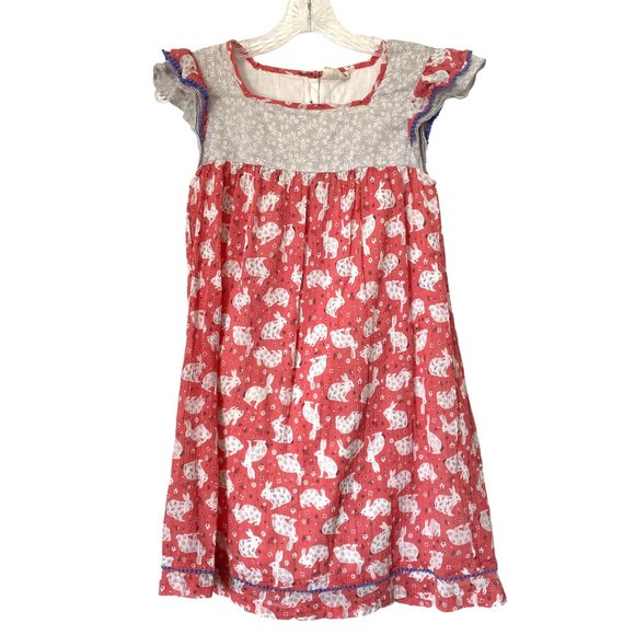 Mini Boden Other - Mini Boden Ruffle Shoulder Summer Dress Rabbit Print 11-12 Y